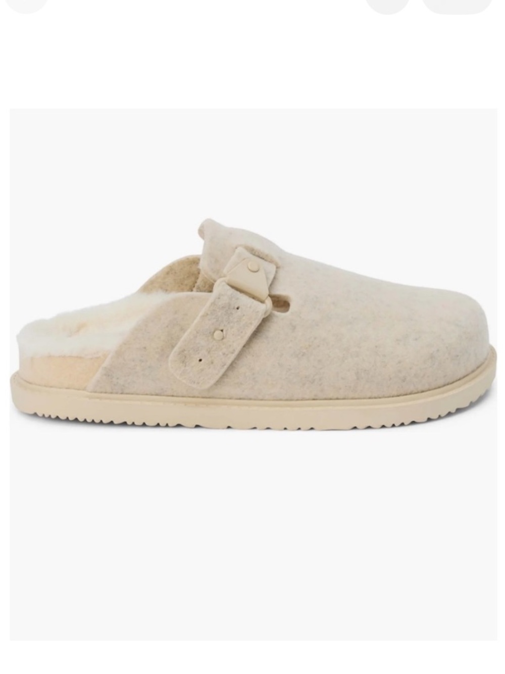 Matisse Beach Portland Faux Fur Clog, Oatmeal, Slipper, Comfort Shoe, size 7